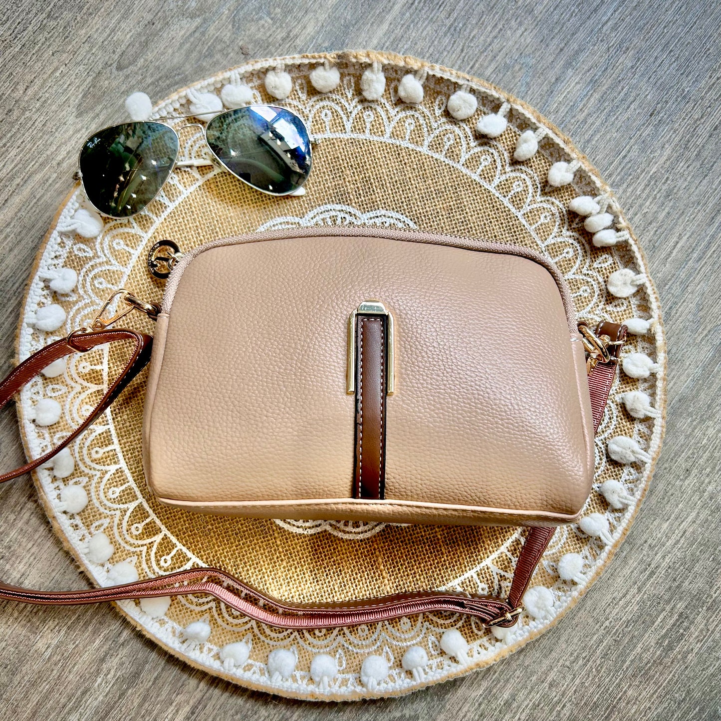 Faux Leather Cross-Body Bag