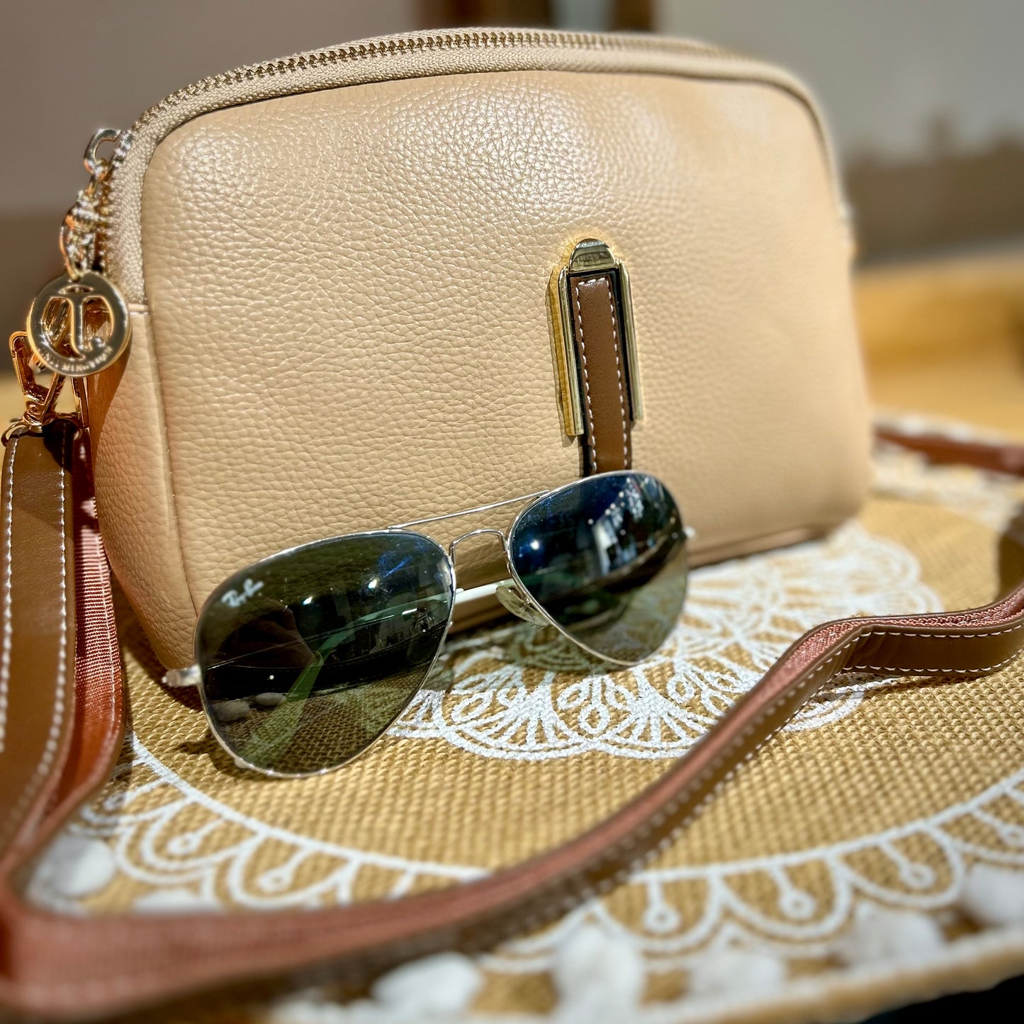 Faux Leather Cross-Body Bag
