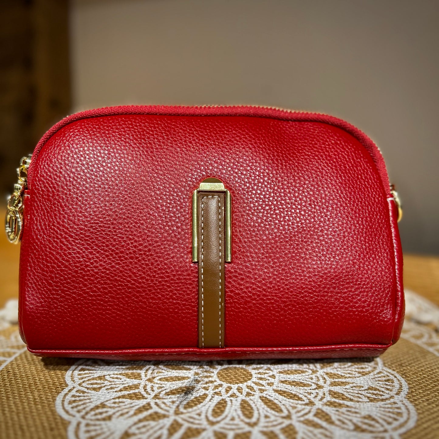 Faux Leather Cross-Body Bag