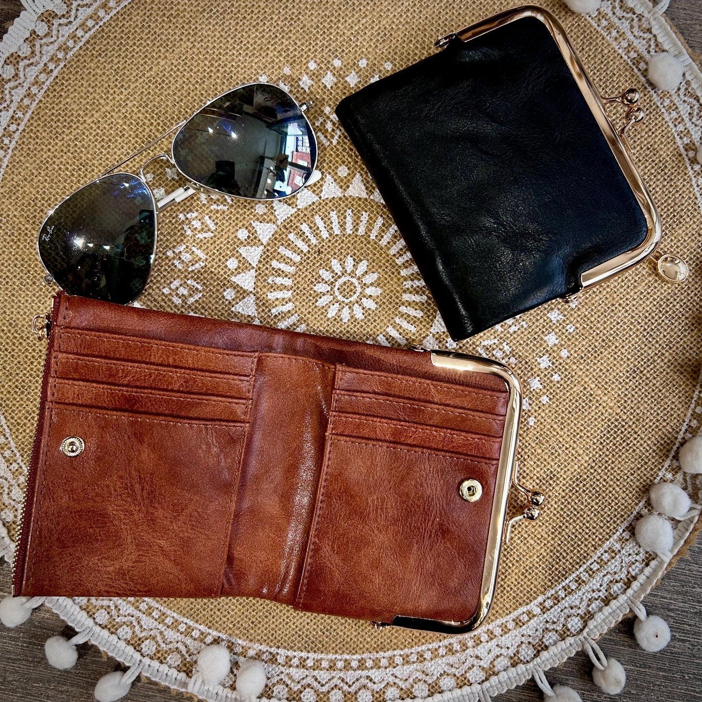 Vintage-Style Faux Leather Purse/Wallet