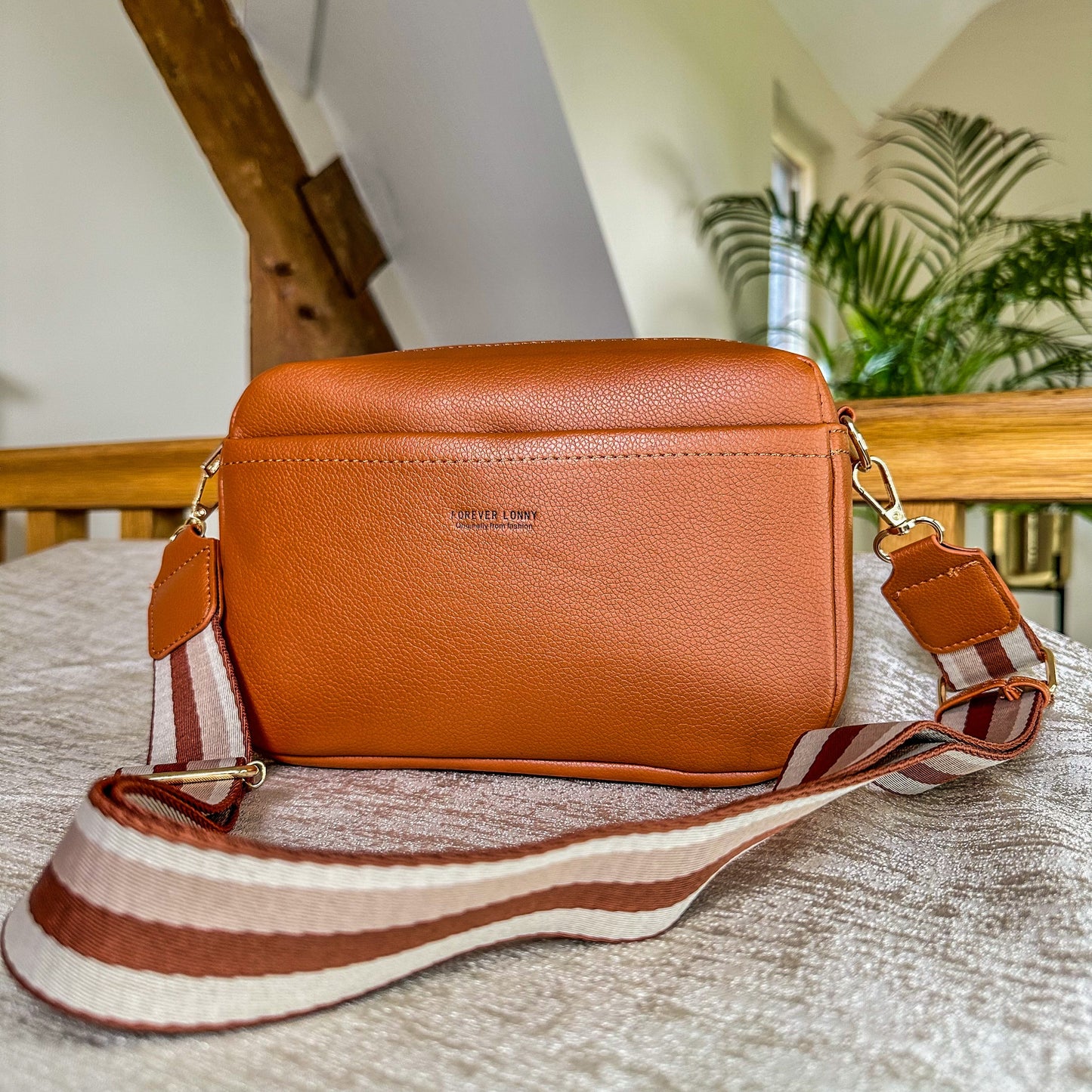 Large Cross Body Bag - Tan