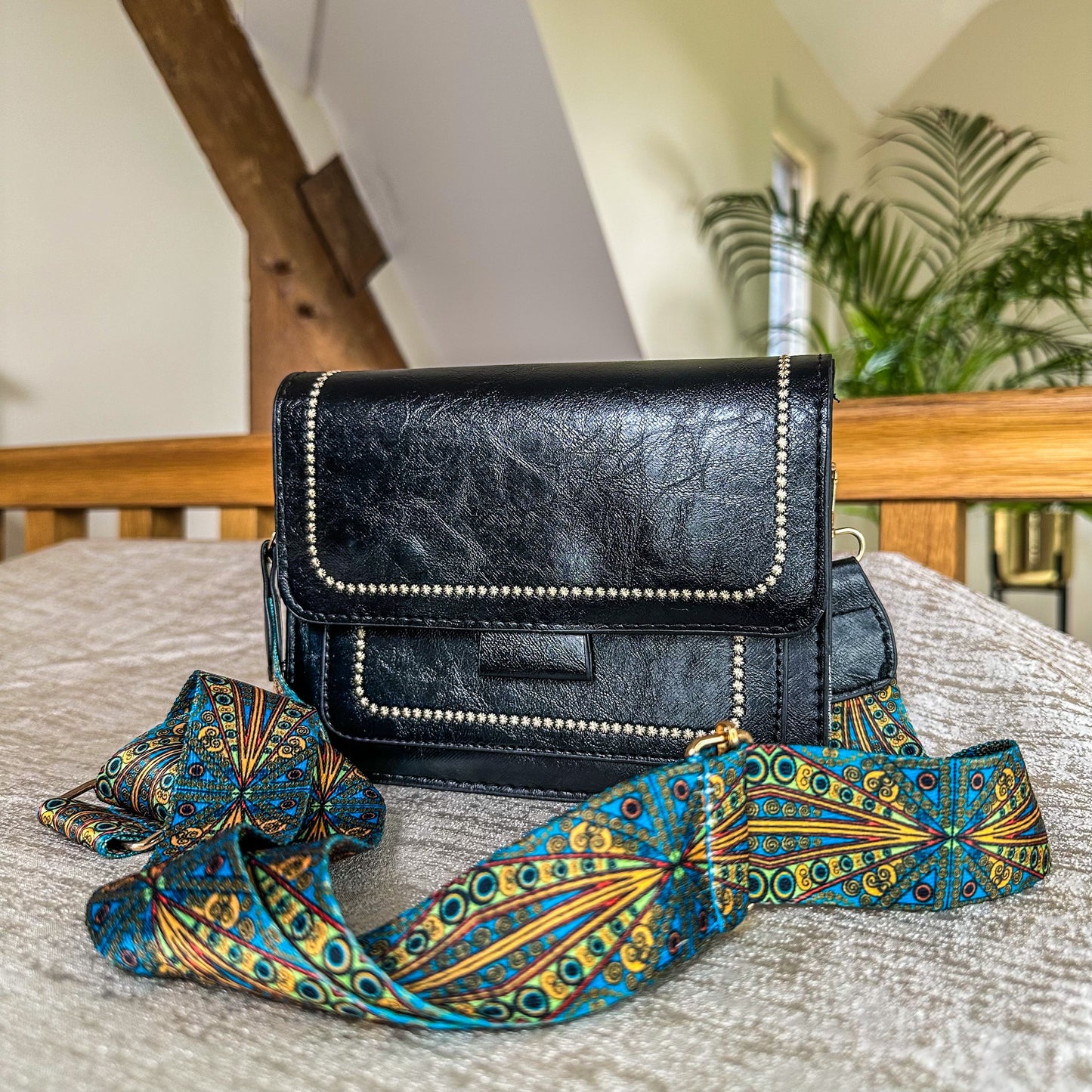 Satchel Peacock Bag - Black