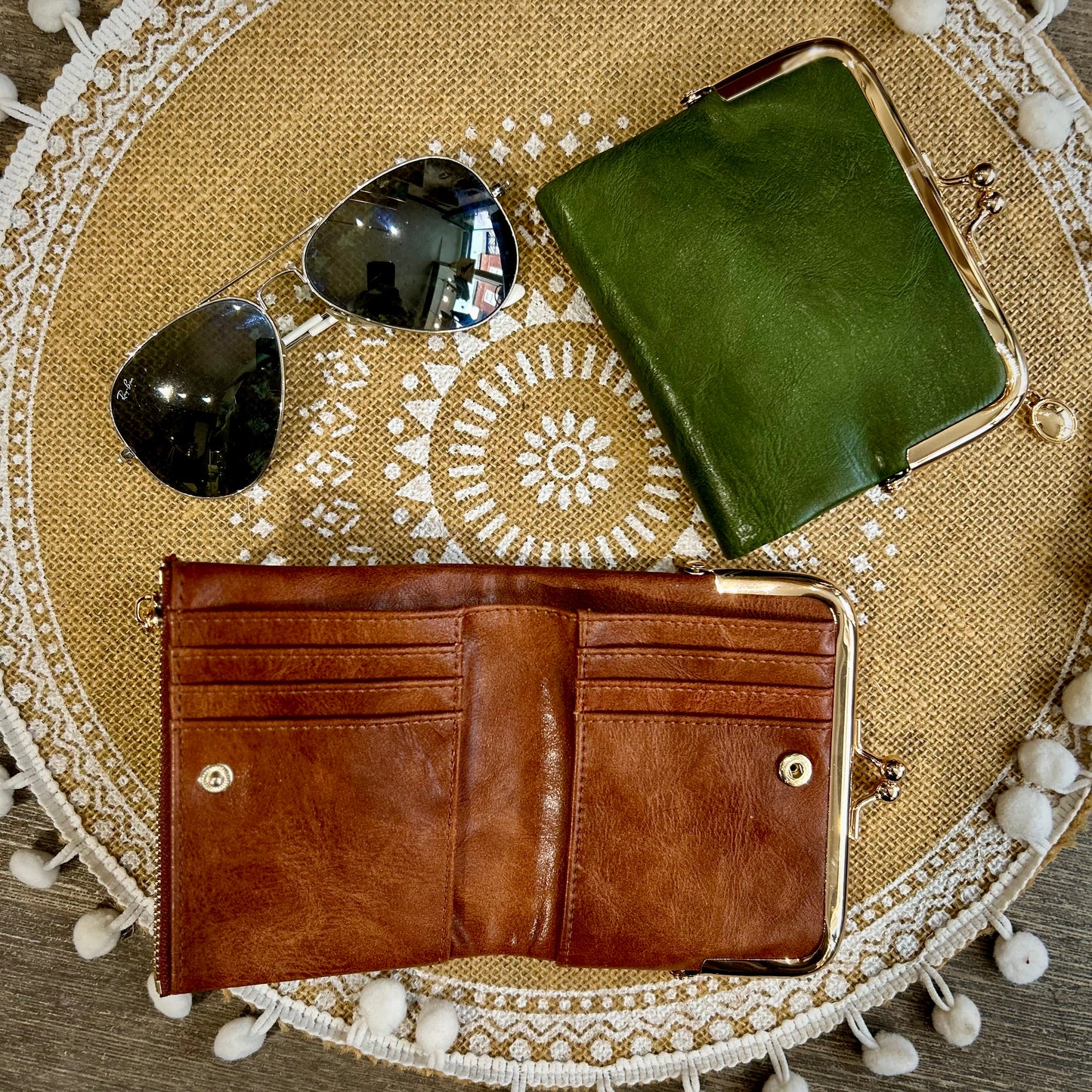 Vintage-Style Faux Leather Purse/Wallet