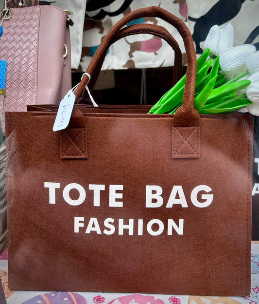 Felt-Feel Fashion Tote Bag – Stylish & Durable