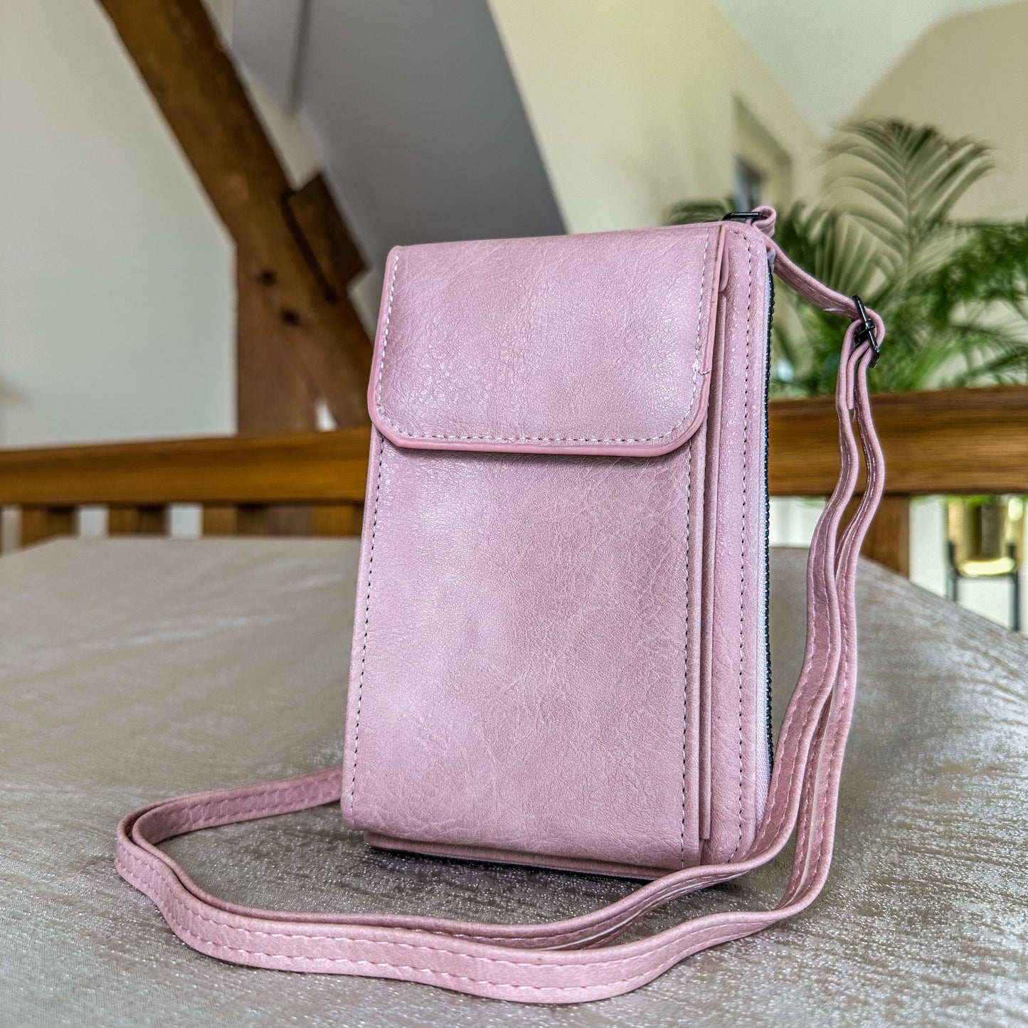 Cross Body Bag with Phone Holder - Pink