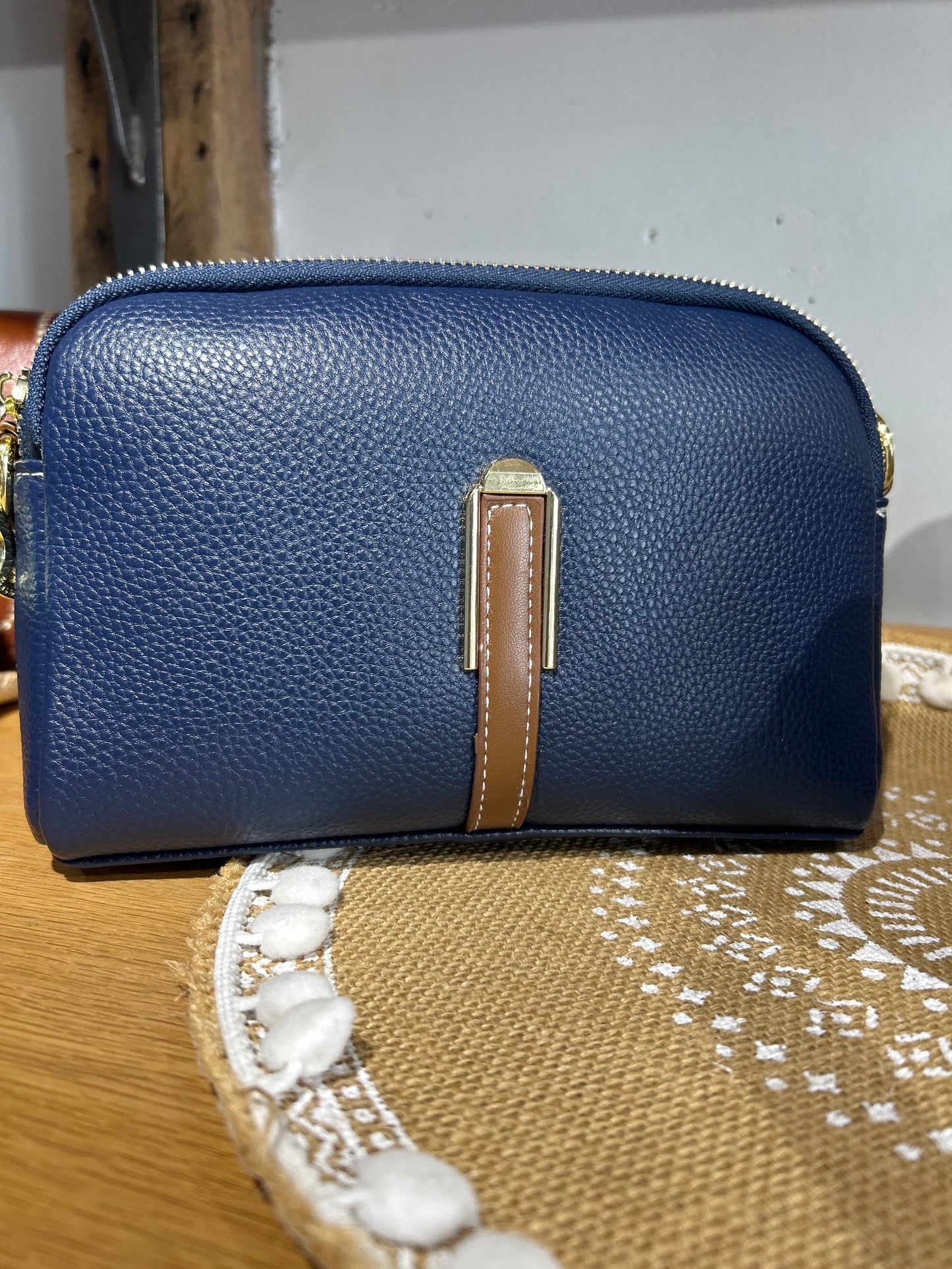 Faux Leather Cross-Body Bag