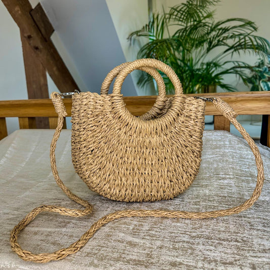 Handwoven Straw Crossbody Bag